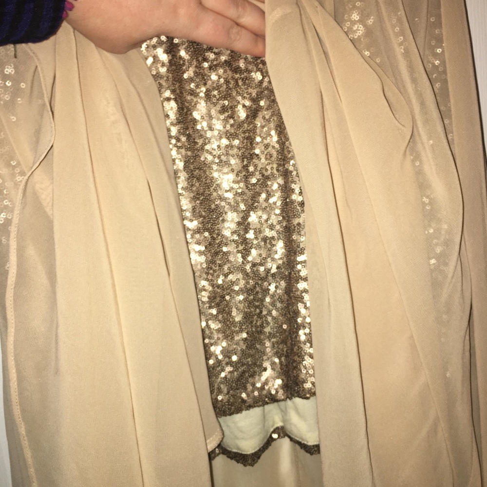 MM Couture Strapless Gold Sequin Prom Gown - Picture 2 of 5
